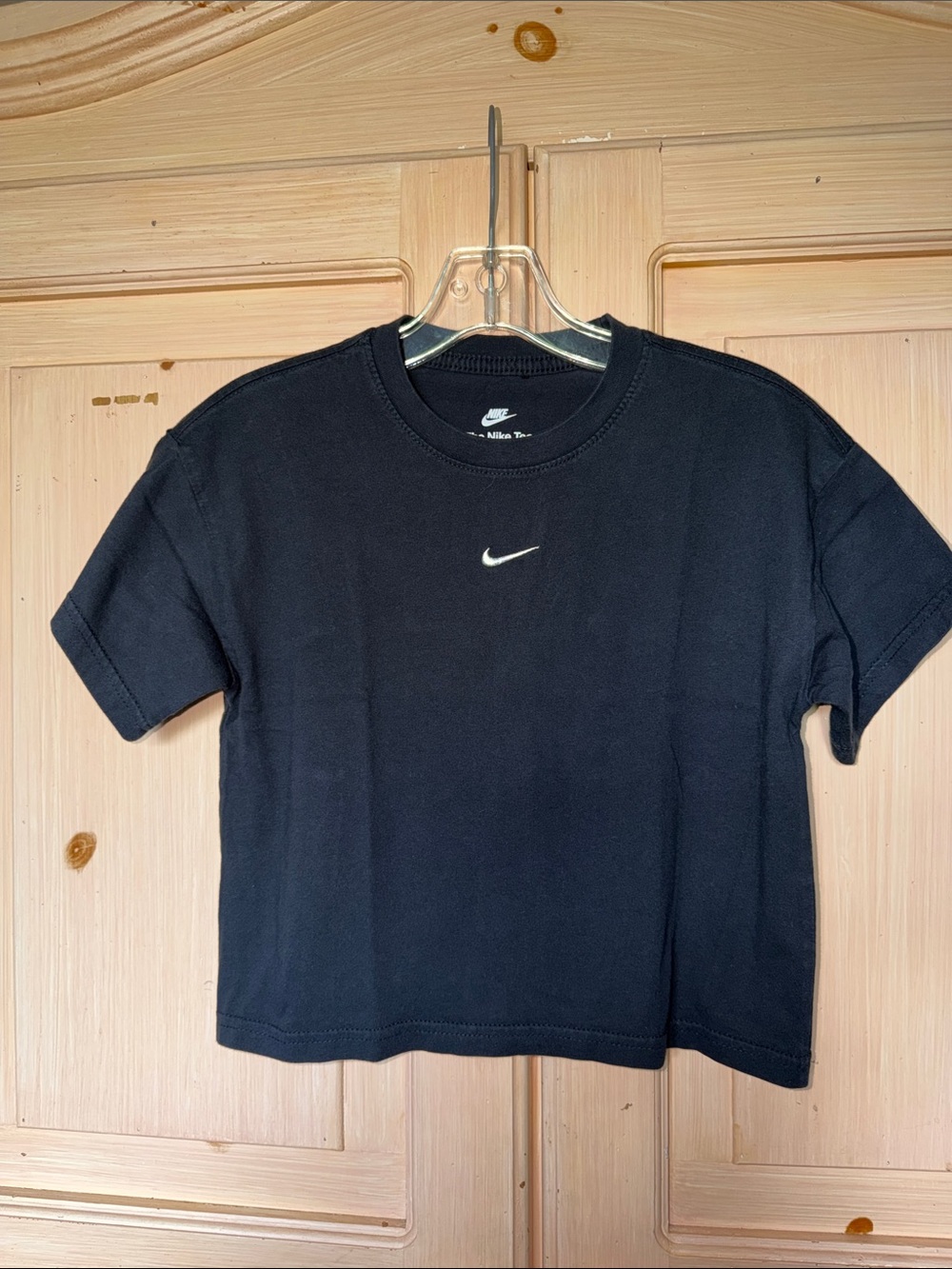 Nike Black Tee with White Swoosh Logo